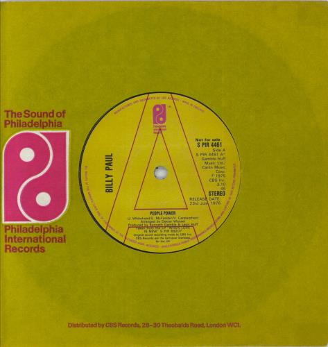 Billy Paul People Power - A Label 7" vinyl single (7 inch record / 45) UK BYU07PE828331