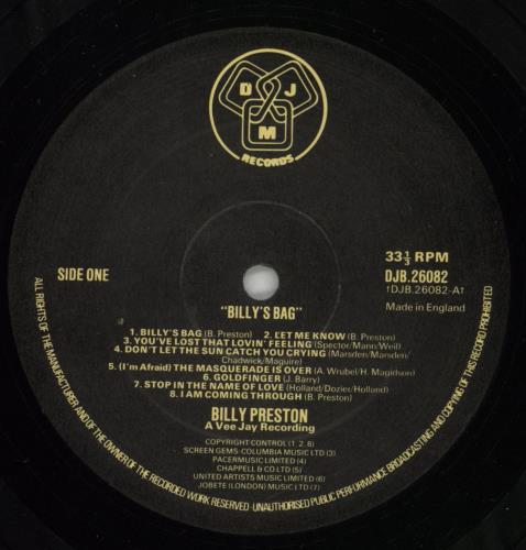 Billy Preston Billy's Bag vinyl LP album (LP record) UK BIPLPBI388423