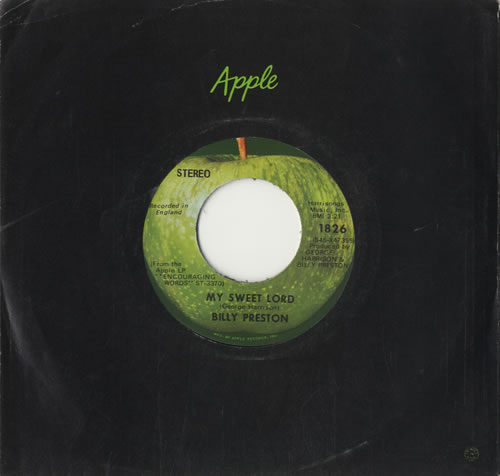 Billy Preston My Sweet Lord 7" vinyl single (7 inch record / 45) US BIP07MY520606