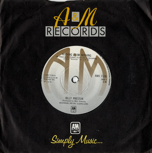 Billy Preston Nothing From Nothing 7" vinyl single (7 inch record / 45) UK BIP07NO564233