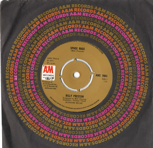 Billy Preston Space Race 7" vinyl single (7 inch record / 45) UK BIP07SP605268
