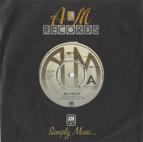 Billy Preston Struttin' 7" vinyl single (7 inch record / 45) UK BIP07ST471140