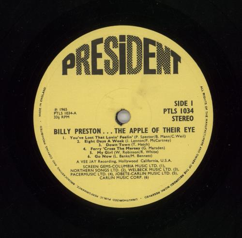 Billy Preston The Apple Of Their Eye vinyl LP album (LP record) UK BIPLPTH281698