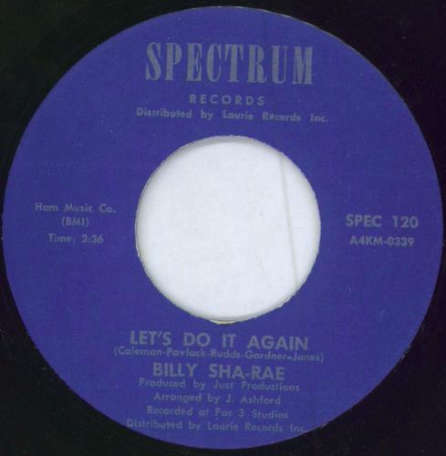 Billy Sha-Rae I'm Gone 7" vinyl single (7 inch record / 45) US 4KS07IM784735