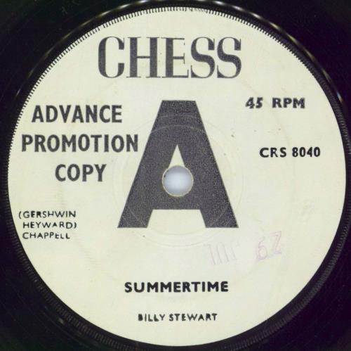 Billy Stewart Summertime - 'A' Label Demo 7" vinyl single (7 inch record / 45) UK B2W07SU794577