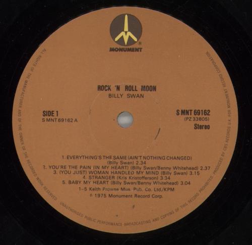 Billy Swan Rock 'N Roll Moon vinyl LP album (LP record) UK SW5LPRO615976