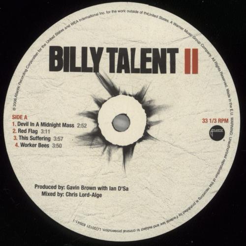 Billy Talent Billy Talent II - Autographed 2-LP vinyl record set (Double LP Album) UK B562LBI877404