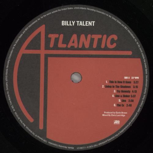 Billy Talent Billy Talent vinyl LP album (LP record) US B56LPBI803955