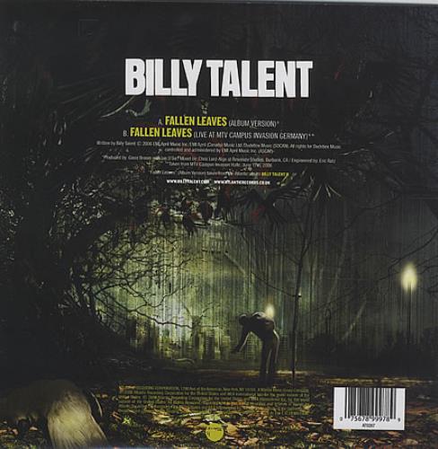 Billy Talent Fallen Leaves 7" vinyl picture disc (7 inch picture disc single) UK B567PFA390544
