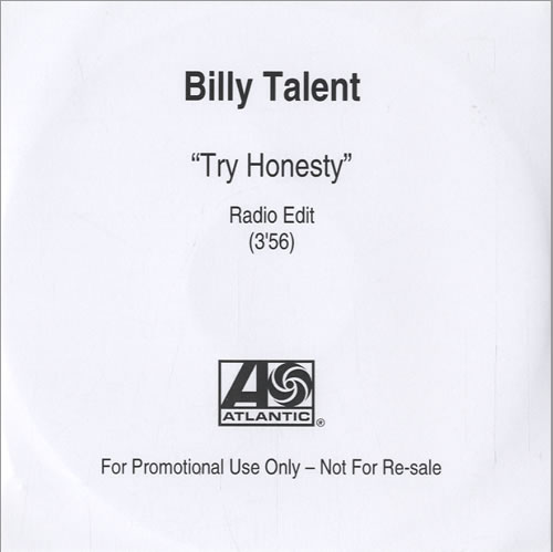 Billy Talent Try Honesty CD-R acetate UK B56CRTR514355