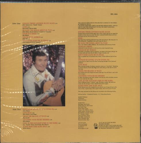 Billy Walker For My Friends vinyl LP album (LP record) UK BVQLPFO765564