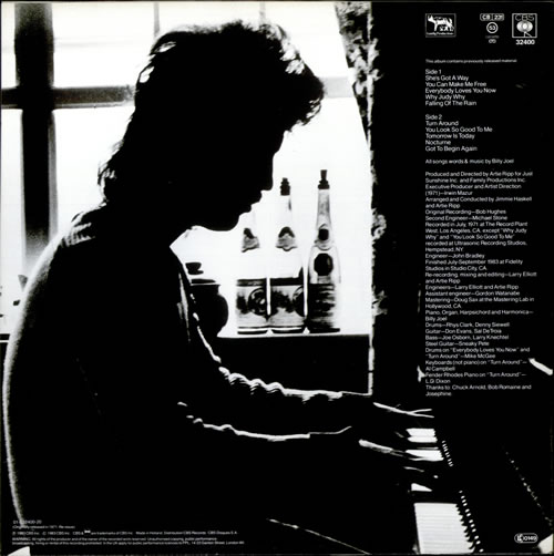 Billy Joel Cold Spring Harbor UK vinyl LP album (LP record) (519033)