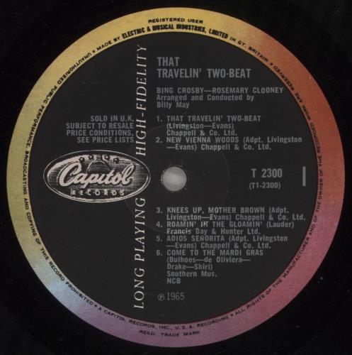 Bing Crosby & Rosemary Clooney That Travelin' Two-Beat vinyl LP album (LP record) UK D9OLPTH889632