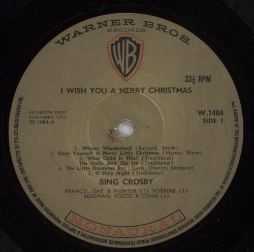 Bing Crosby I Wish You A Merry Christmas vinyl LP album (LP record) UK BNGLPIW885404