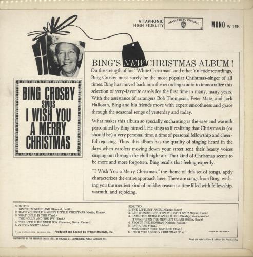 Bing Crosby I Wish You A Merry Christmas vinyl LP album (LP record) UK BNGLPIW885404
