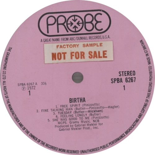 Birtha Birtha - Sample vinyl LP album (LP record) UK BR7LPBI615974