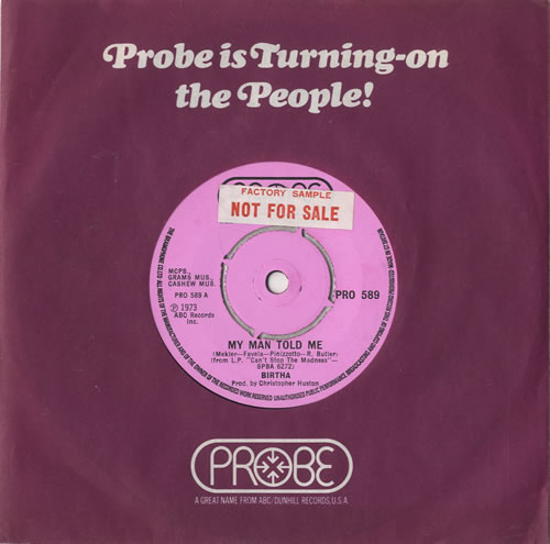 Birtha My Man Told Me - Factory Sample 7" vinyl single (7 inch record / 45) UK BR707MY467819