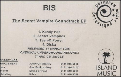Bis The Secret Vampire Soudtrack EP calendar UK BISCATH286146
