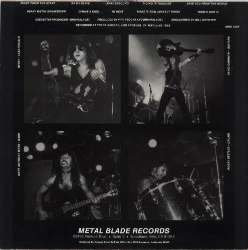 Bitch [Heavy Metal] Be My Slave vinyl LP album (LP record) US Z67LPBE725215