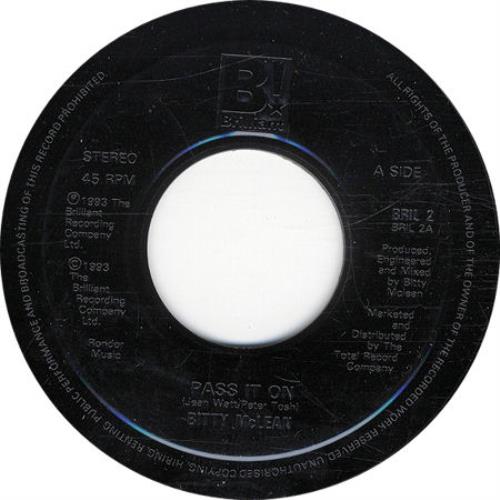 Bitty McLean Pass It On - Jukebox Issue 7" vinyl single (7 inch record / 45) UK BTT07PA324810