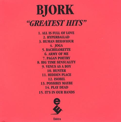 Bj�rk Greatest Hits CD-R acetate US BJKCRGR229595