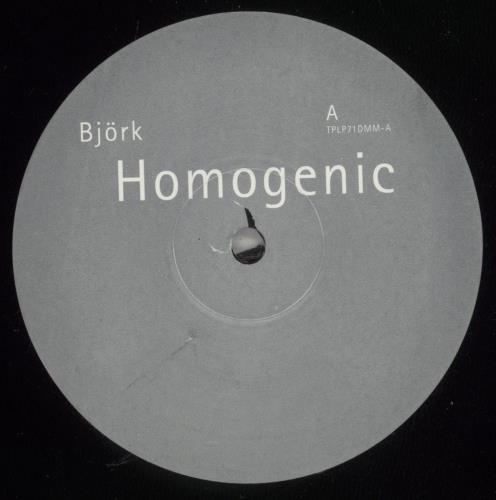 Bj�rk Homogenic 2-LP vinyl record set (Double LP Album) UK BJK2LHO437173
