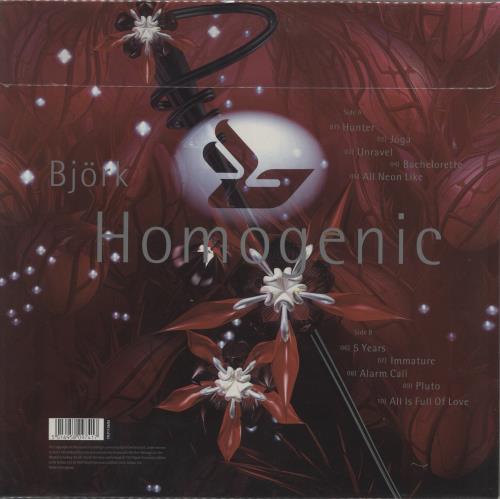 Bj�rk Homogenic 2-LP vinyl record set (Double LP Album) UK BJK2LHO437173