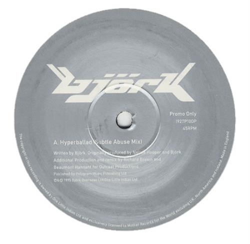 Bj�rk Hyperballad - no sleeve 10" vinyl single (10 inch record) UK BJK10HY261733