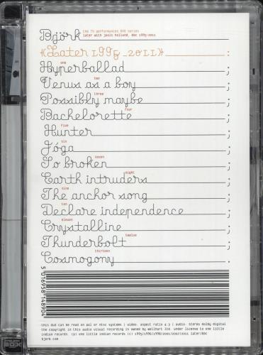 Bj�rk Later 1995-2011 DVD UK BJKDDLA725070