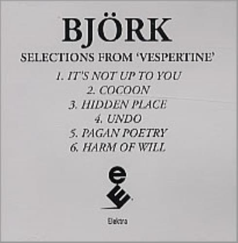 Bj�rk Selections From Vespertine CD-R acetate US BJKCRSE185704