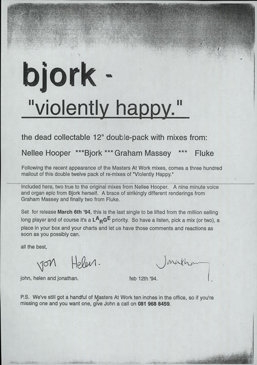 Bj�rk Violently Happy - Double Pack 12" vinyl single (12 inch record / Maxi-single) UK BJK12VI28789