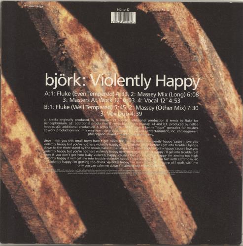 Bj�rk Violently Happy 12" vinyl single (12 inch record / Maxi-single) UK BJK12VI48803