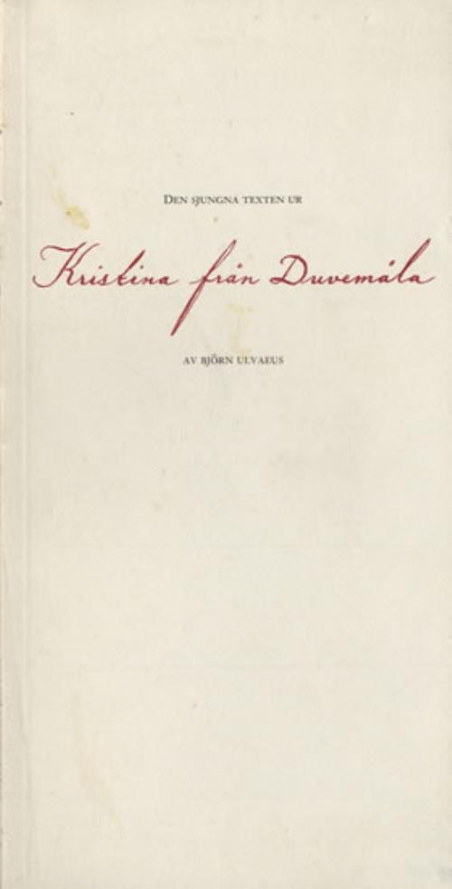 Bjorn Ulvaeus Kristina Fran Duvemala book Swedish BJOBKKR555350