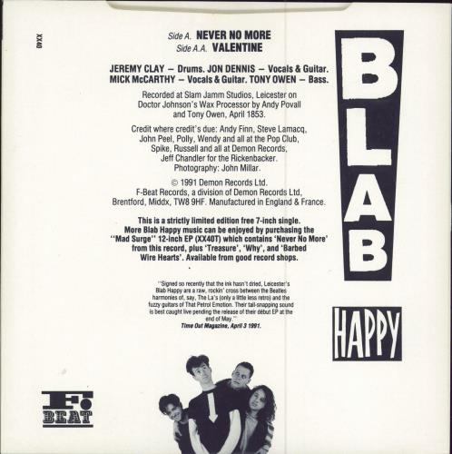 Blab Happy Mad Surge EP 7" vinyl single (7 inch record / 45) UK B6D07MA781743