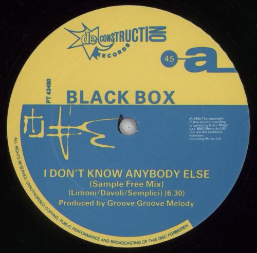 Black Box I Don't Know Anybody Else 12" vinyl single (12 inch record / Maxi-single) UK BOX12ID27604