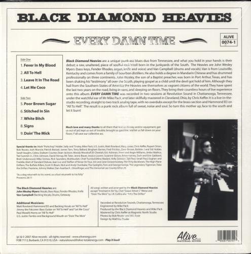 Black Diamond Heavies Every Damn Time vinyl LP album (LP record) US 9LBLPEV875248