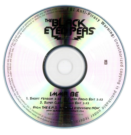 Black Eyed Peas Imma Be CD-R acetate US BPECRIM508858