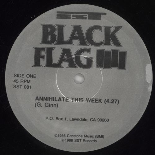 Black Flag Annihilate This Week 12" vinyl single (12 inch record / Maxi-single) US BD712AN554499