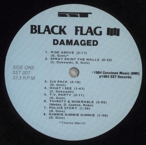 Black Flag Damaged vinyl LP album (LP record) US BD7LPDA868560