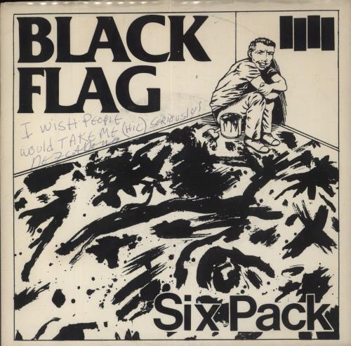 Black Flag Six Pack - 1st - Autographed 7" vinyl single (7 inch record / 45) UK BD707SI857920