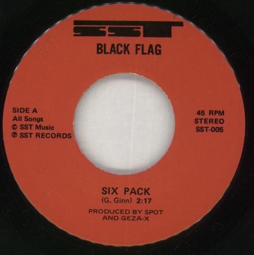 Black Flag Six Pack - 1st - Autographed 7" vinyl single (7 inch record / 45) UK BD707SI857920
