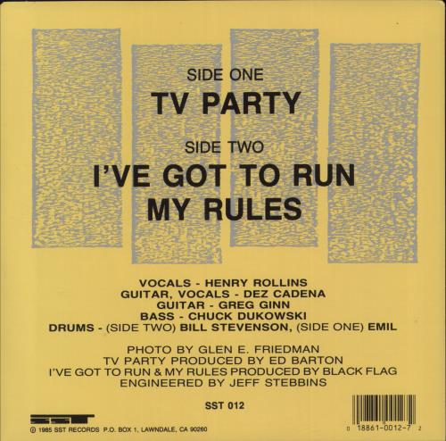 Black Flag TV Party 12" vinyl single (12 inch record / Maxi-single) US BD712TV866296