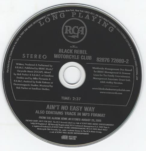 Black Rebel Motorcycle Club Ain't No Easy Way CD single (CD5 / 5") US RBCC5AI339241