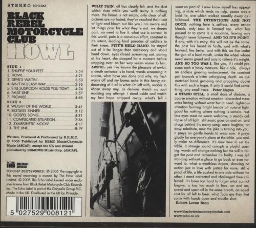 Black Rebel Motorcycle Club Howl + Slipcase CD album (CDLP) UK RBCCDHO332654