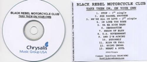 Black Rebel Motorcycle Club Take Them On, On Your Own CD-R acetate US RBCCRTA320357