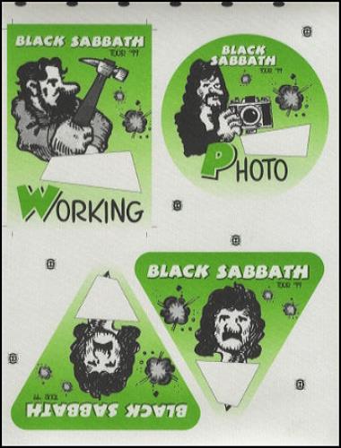 Black Sabbath 1999 Tour Passes - Uncut Sheets tour pass US BLKTPTO429623