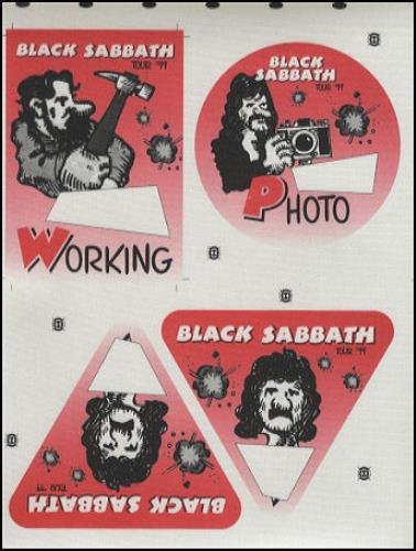 Black Sabbath 1999 Tour Passes - Uncut Sheets tour pass US BLKTPTO429625