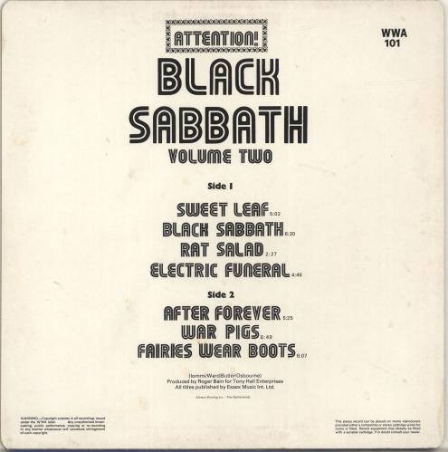 Black Sabbath Attention! Black Sabbath Volume Two vinyl LP album (LP record) Dutch BLKLPAT695692