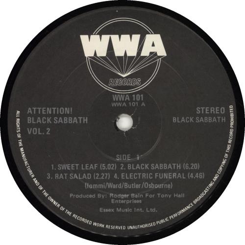 Black Sabbath Attention! Black Sabbath Volume Two vinyl LP album (LP record) Dutch BLKLPAT695692
