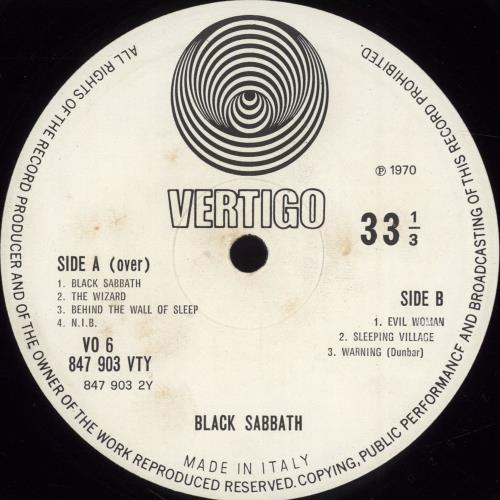 Black Sabbath Black Sabbath - VG vinyl LP album (LP record) Italian BLKLPBL597502